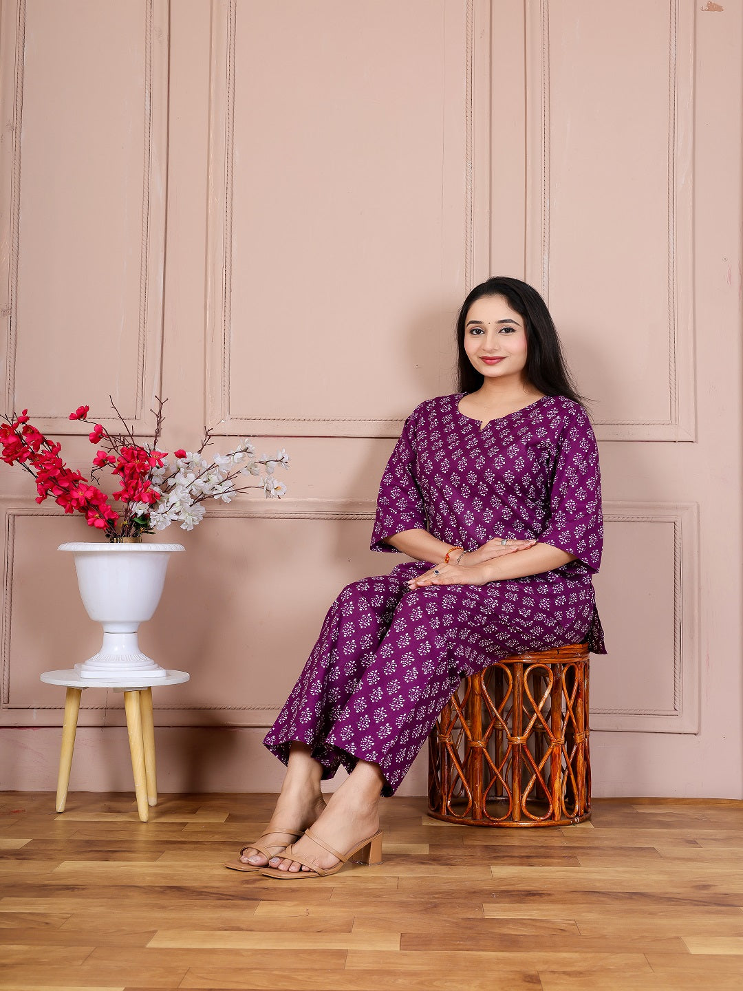 Purple royal cotton cord set