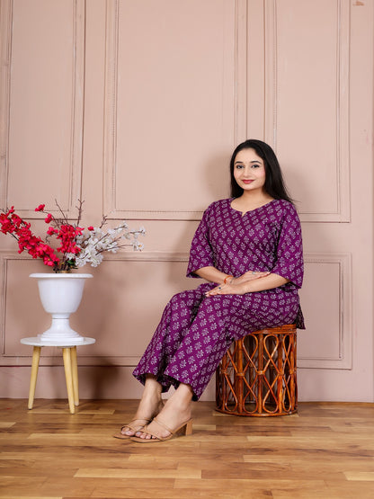 Purple royal cotton cord set