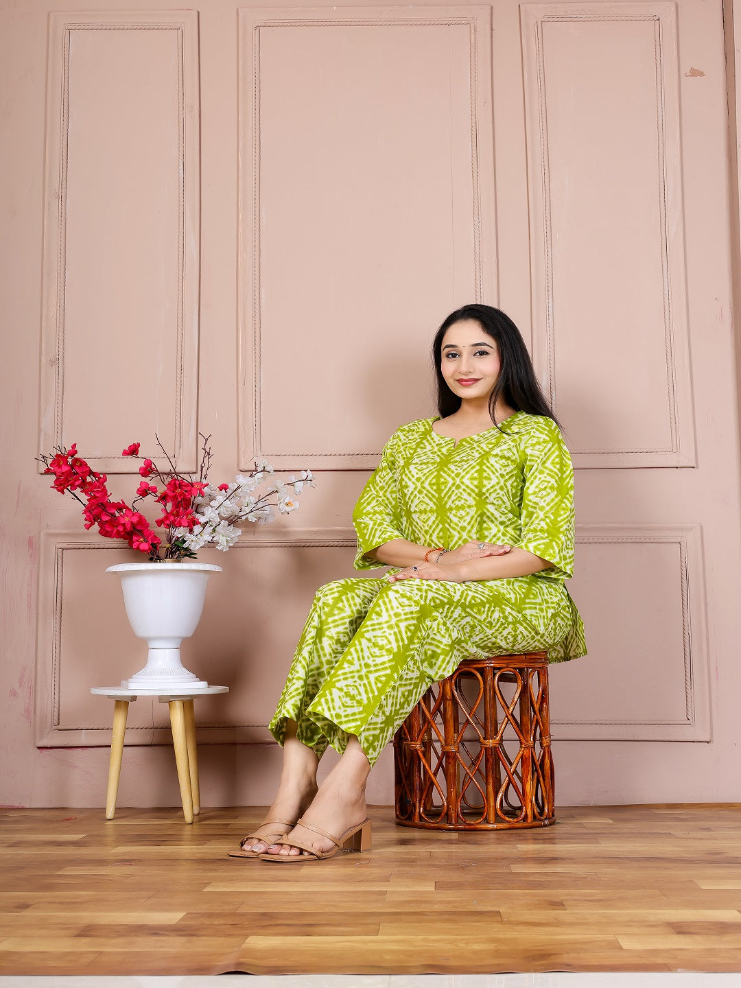 Green bella  cotton cord set