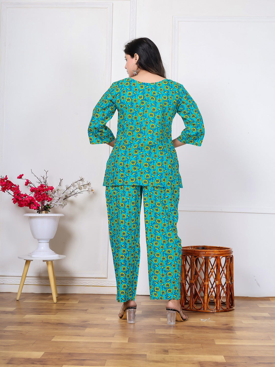 Rama yellow flower cotton cord set