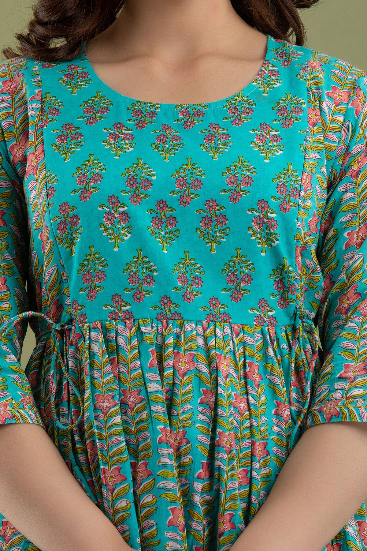 Rama line Cotton printed maternity  and feeding kurti