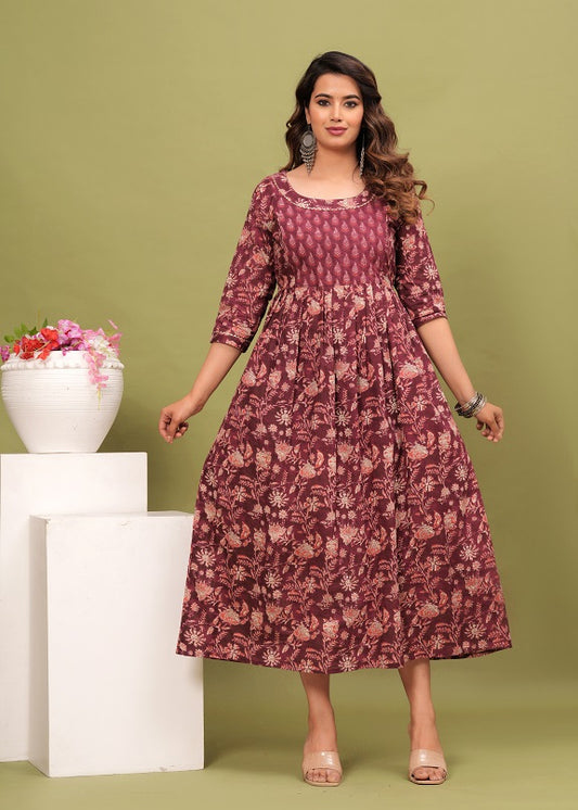 Gracful harmony cotton maternity and feeding kurti