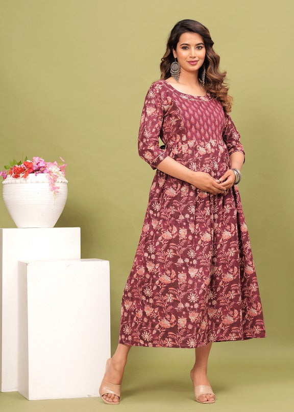 Gracful harmony cotton maternity and feeding kurti