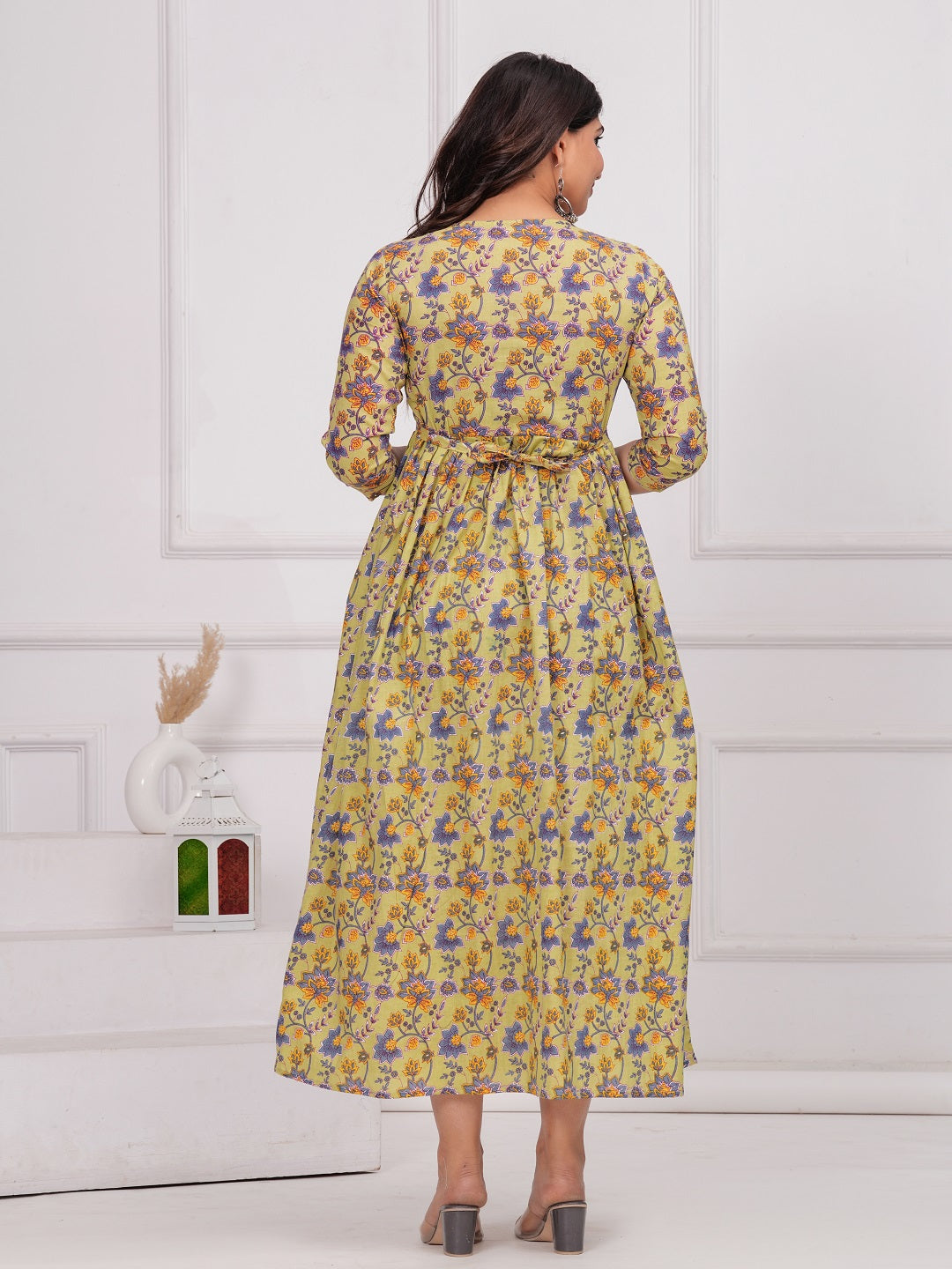 Golden teach cotton  maternity and feeding kurti