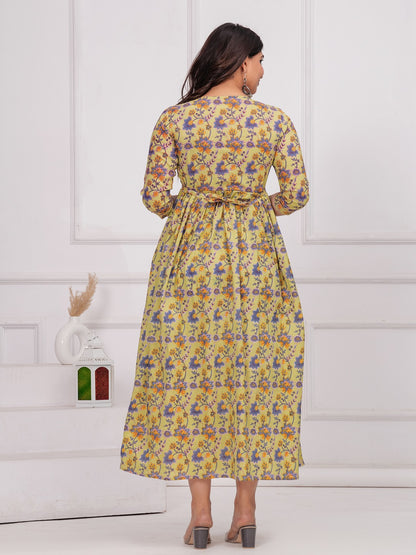Golden teach cotton  maternity and feeding kurti