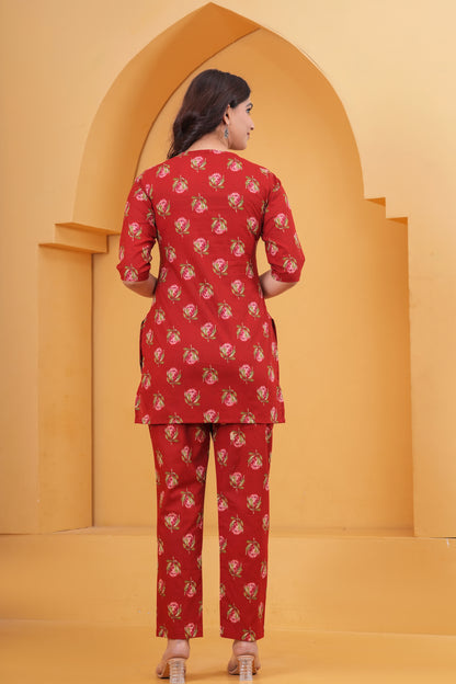 Red rose cotton Feeding cord set