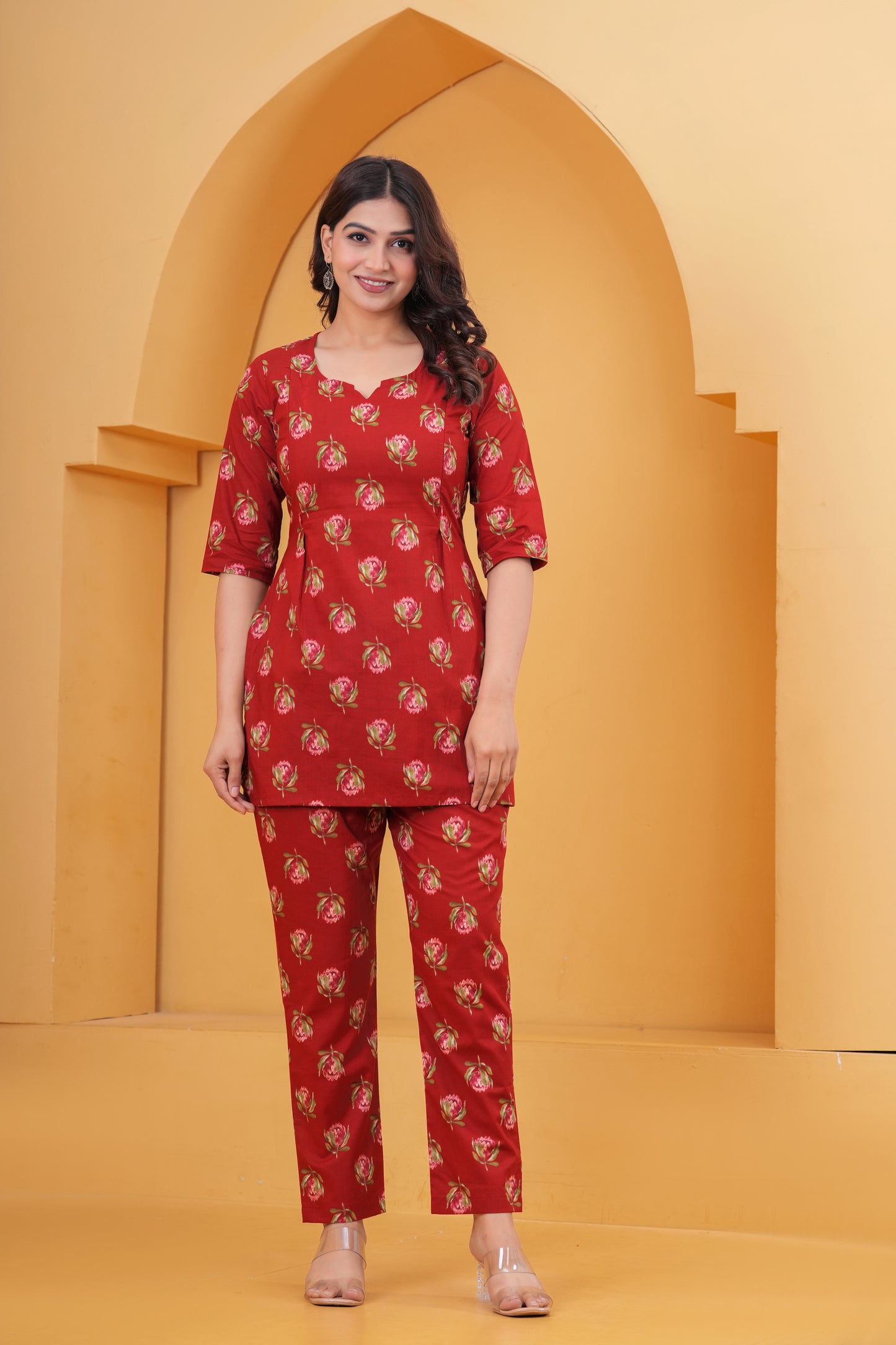 Red rose cotton Feeding cord set