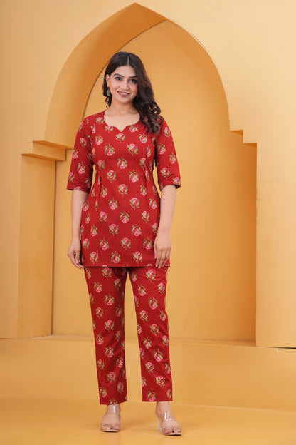 Red rose cotton Feeding cord set