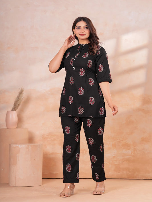 Black carry flower cotton Feeding cord set