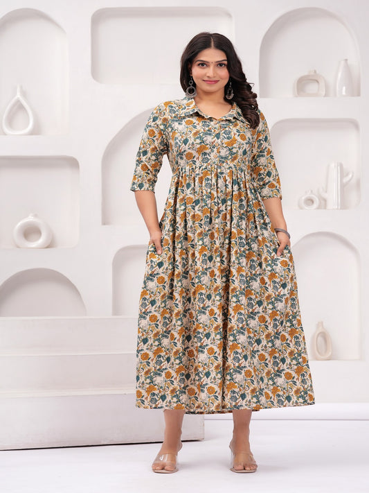 Golden mix rayon maternity and feeding kurti