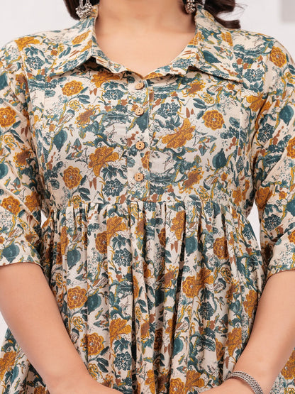 Golden mix rayon maternity and feeding kurti