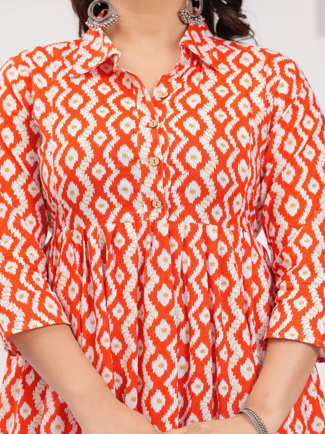 Red dote  rayon maternity and feeding kurti