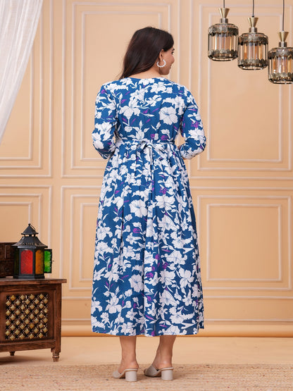 White moon rayon maternity and feeding kurti