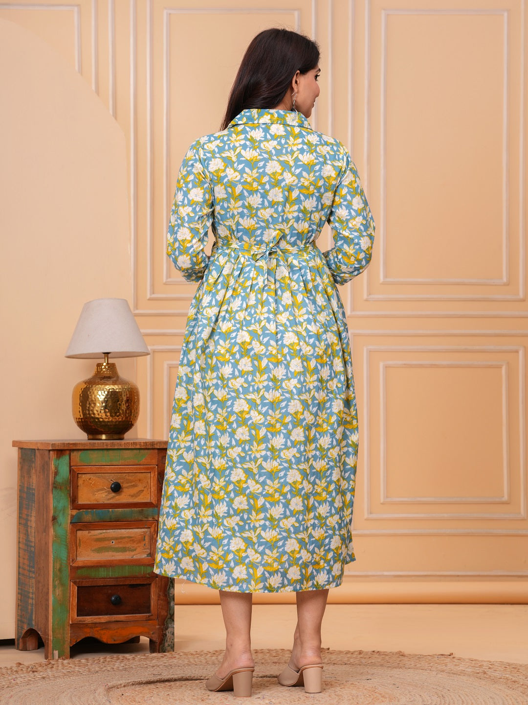 Short flower cotton  maternity and feeding kurti