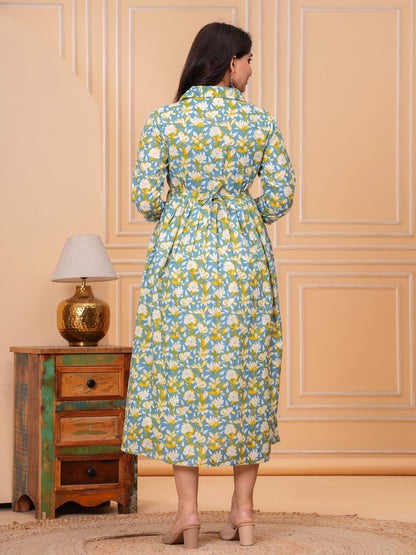 Short flower cotton  maternity and feeding kurti