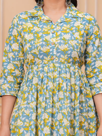 Short flower cotton  maternity and feeding kurti