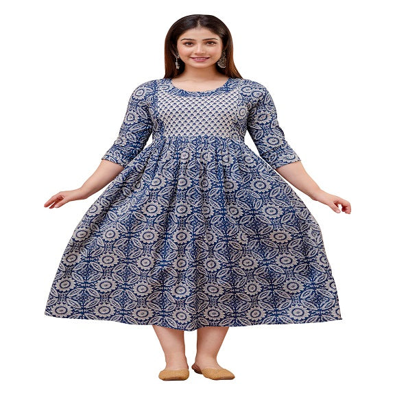 Blue sky beach Rayon maternity and feeding kurti