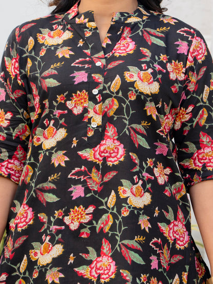 Multi leaves cotton printed cord set