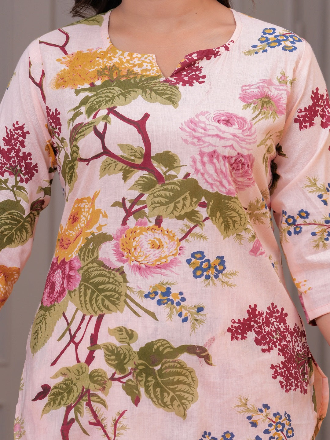 White multi print cotton cord set