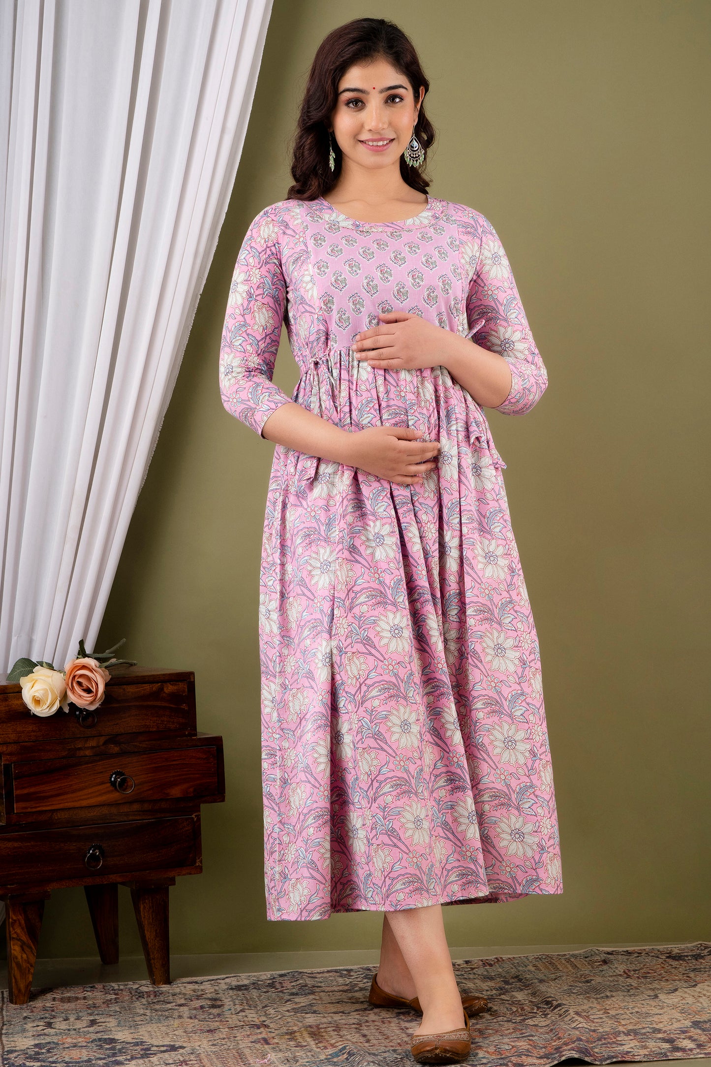 Pekachu dum cotton maternity and feeding kurti