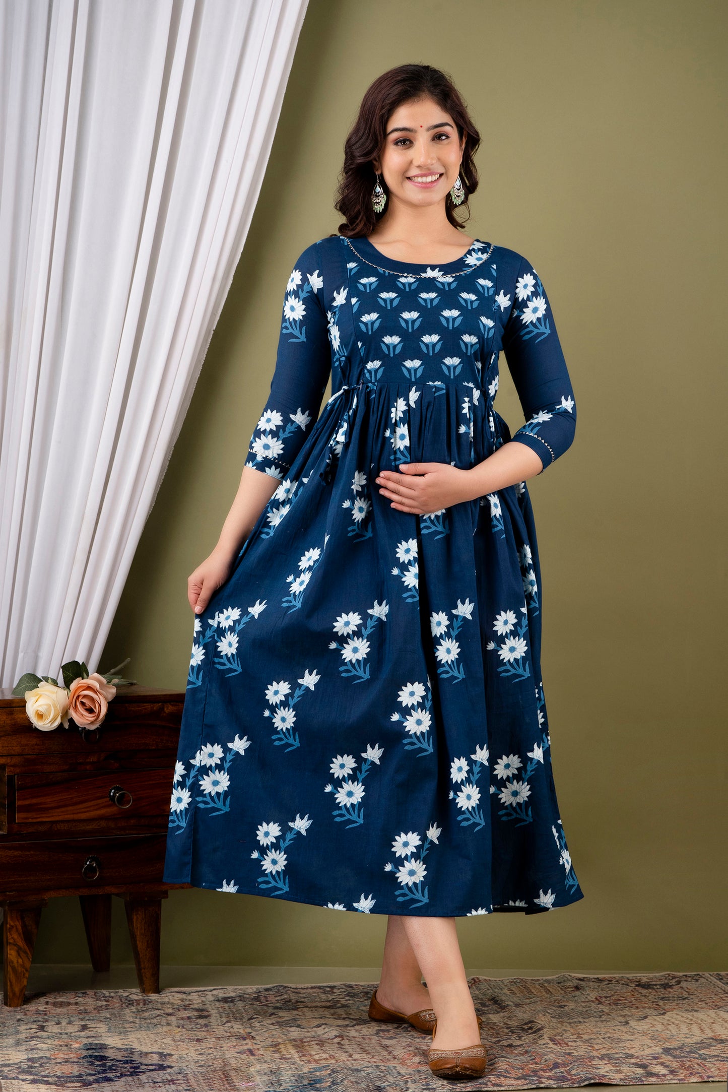 Mota pathka Cotton Printed Maternity And Feeding Kurti Combo Of 2