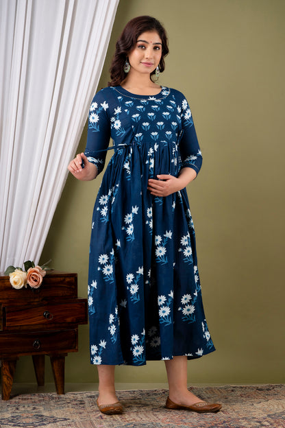 Mota pathka Cotton Printed Maternity And Feeding Kurti Combo Of 2