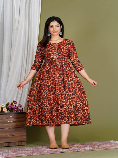 Red carry rayon maternity and feeding kurti