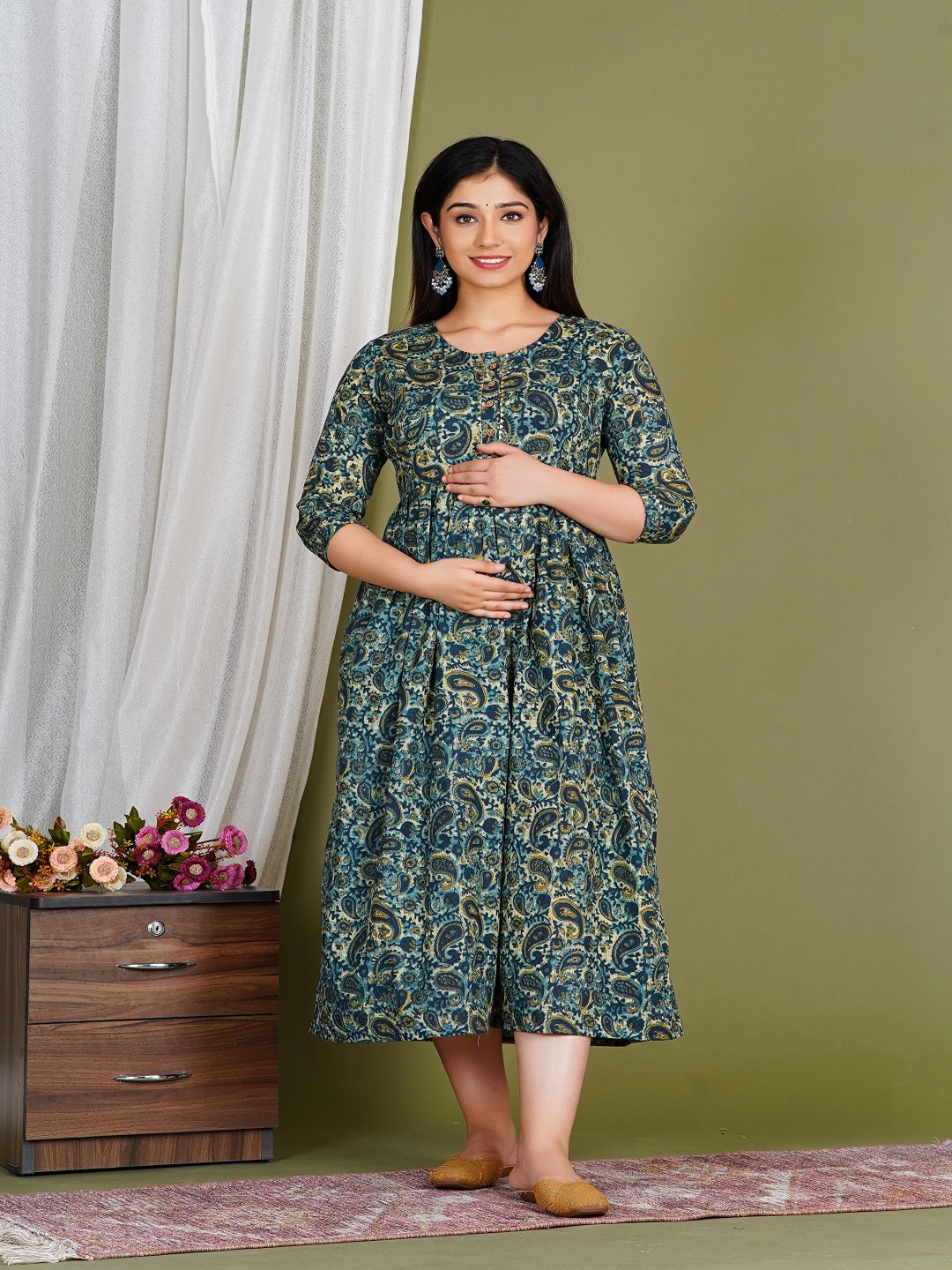 Royal carry rayon maternity and feeding kurti