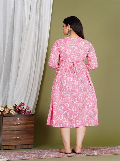 Pink royal rayon maternity and feeding kurti