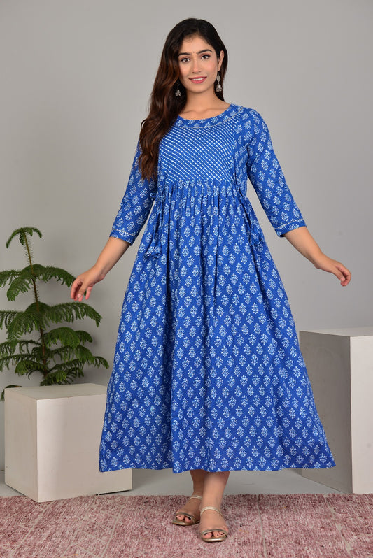 New blue Cotton maternity and feeding kurti