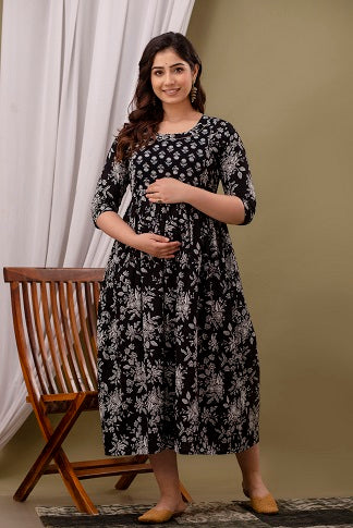 Blooming Bump & Nursing Nectar Maternity Kurti Combo: