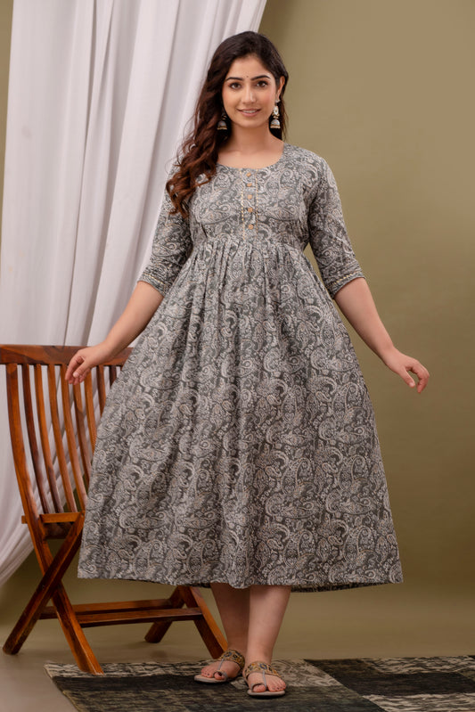 Moonlight rediance Cotton printed maternity and feeding kurti