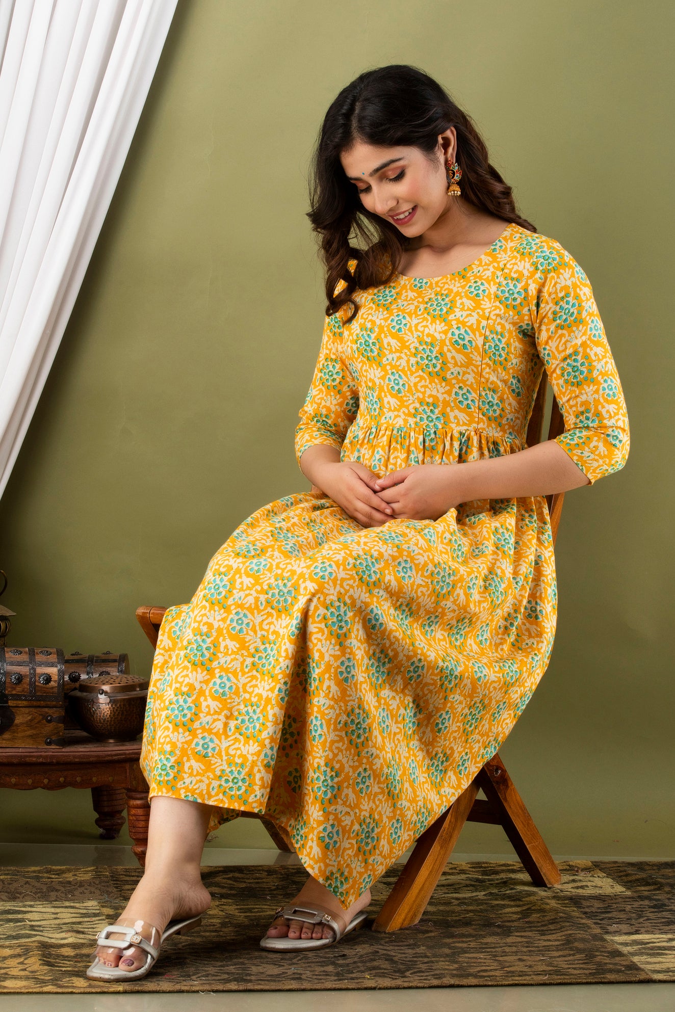 Cotton maternity and feeding kurti