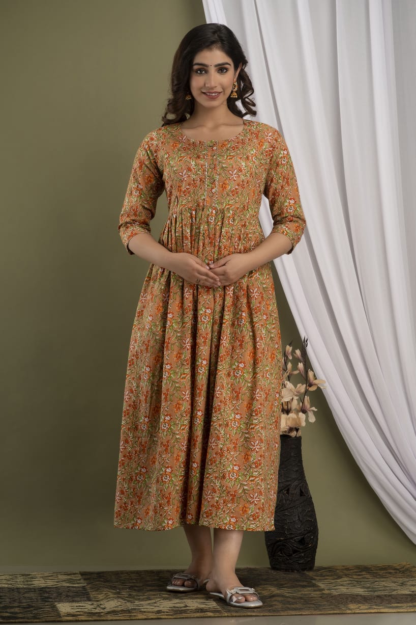 Terra drems Cotton printed maternity and feeding kurti