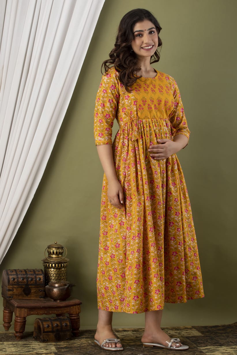 Sunsine drims Cotton printed maternity and feeding kurti