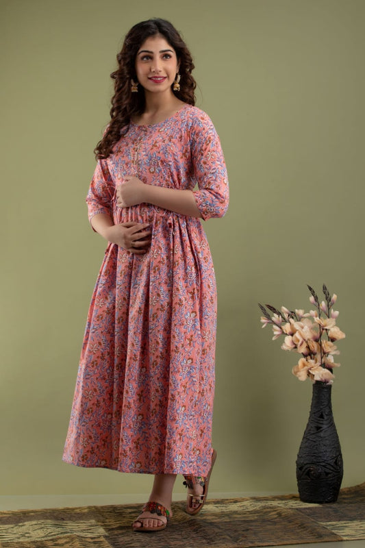 `Cotton printed maternity and feeding kurti