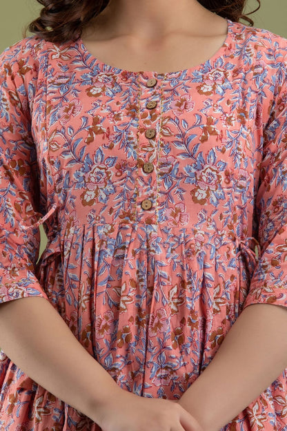 `Cotton printed maternity and feeding kurti