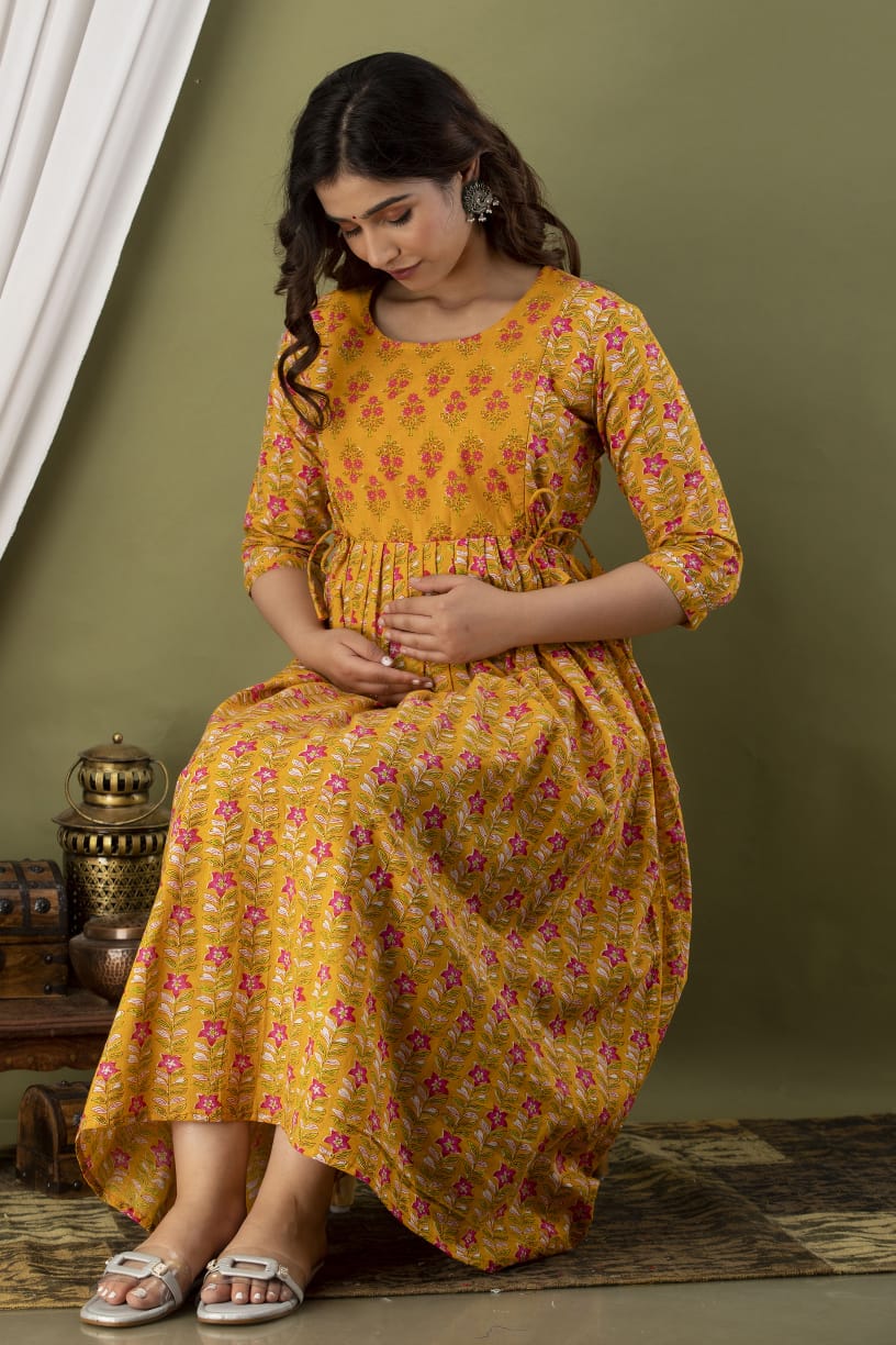 Sunchili  Cotton Printed Maternity And Feeding Kurti Combo Of 2