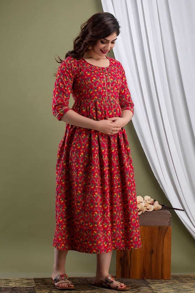 Scarlet grow Cotton printed maternity and feeding kurti