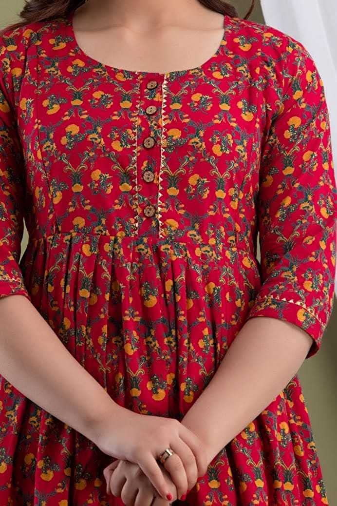 Scarlet grow Cotton printed maternity and feeding kurti