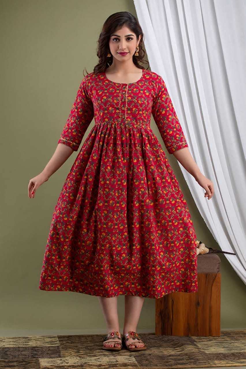 Scarlet grow Cotton printed maternity and feeding kurti