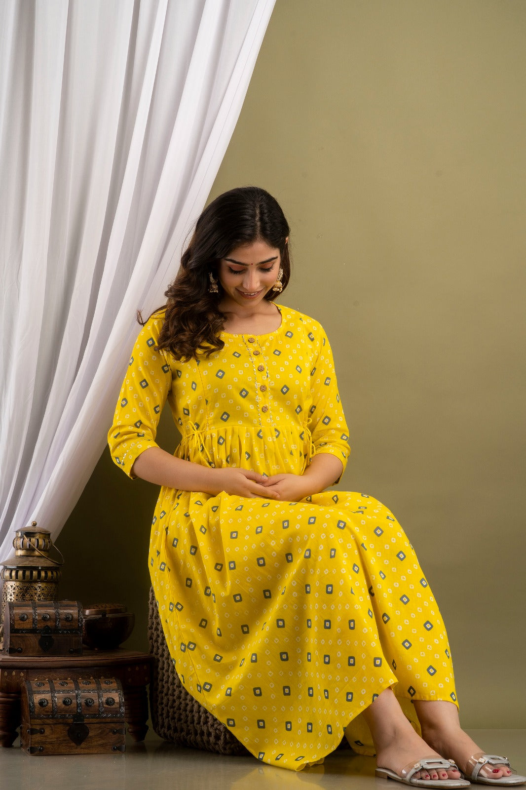 Sunrise Blooms Maternity & Feeding Kurti