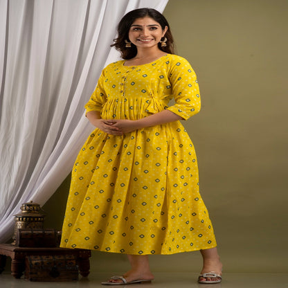 Sunrise Blooms Maternity & Feeding Kurti