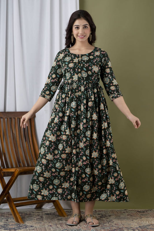 Cotton printed maternity and feeding kurti