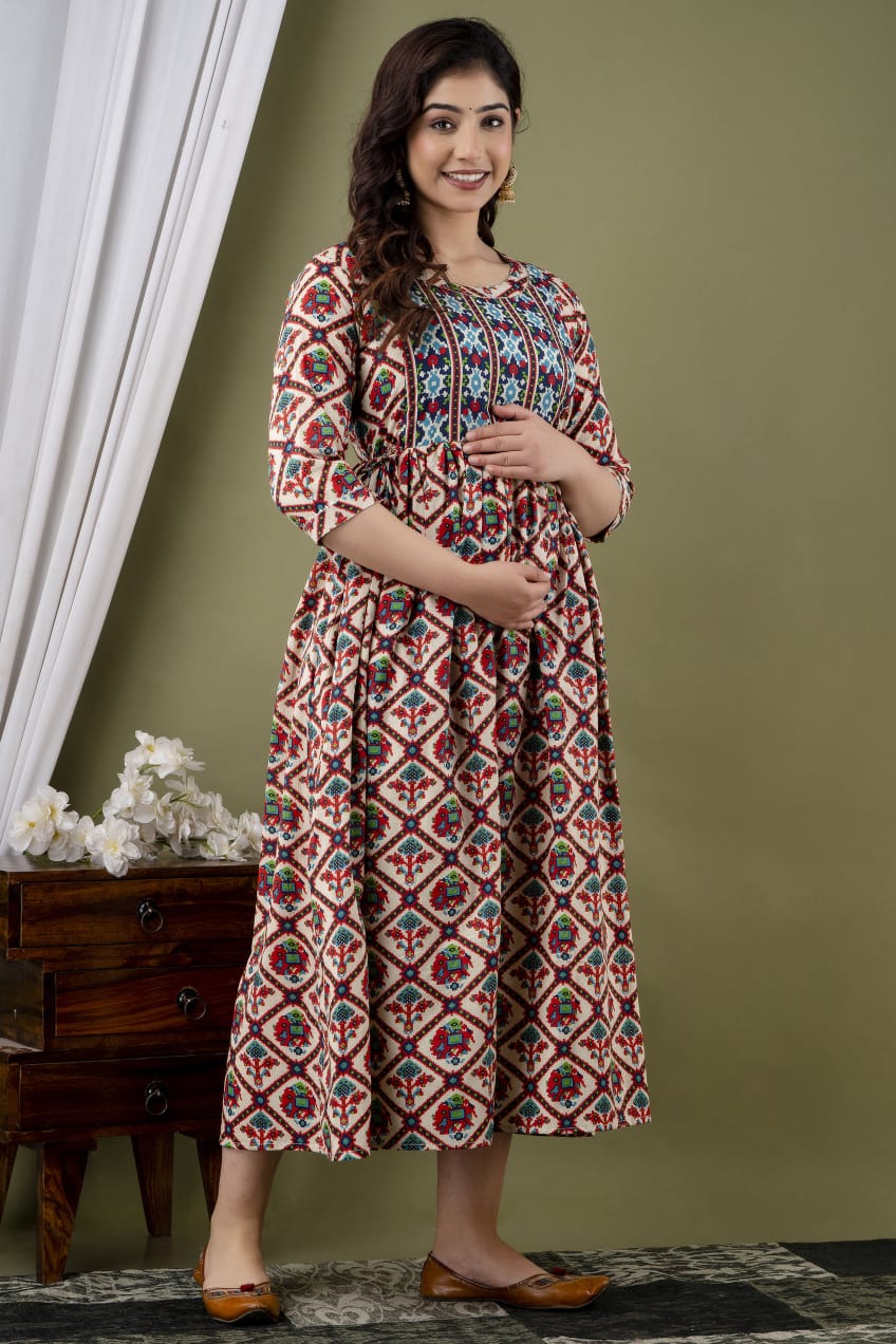 Pregnency palette chic  Cotton printed maternity and feeding kurti