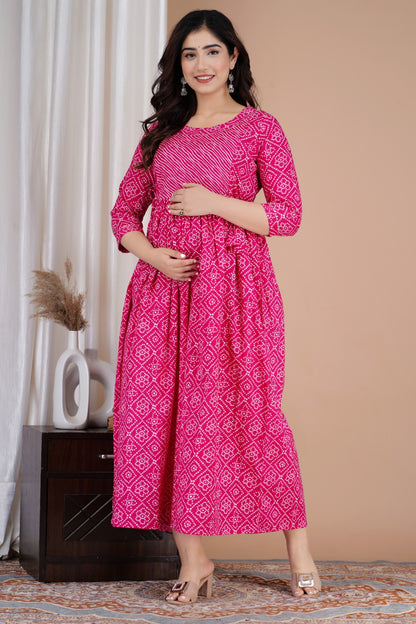 Cotton printed maternity and feeling kurti