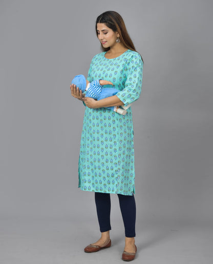 Cotton maternity and feeding kurti