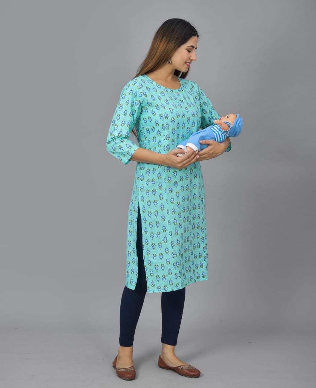 Cotton maternity and feeding kurti