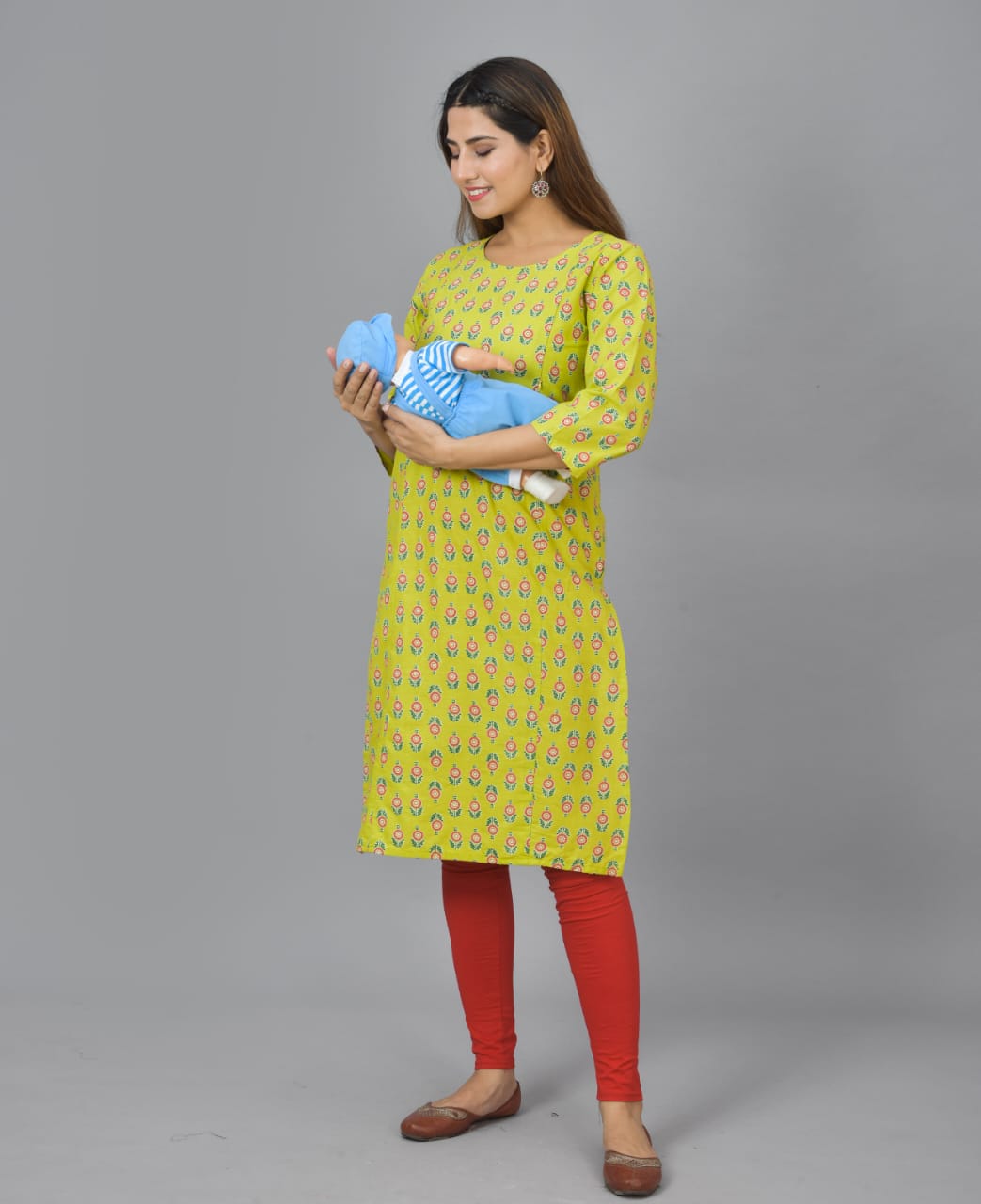 Cotton maternity and feeding kurti