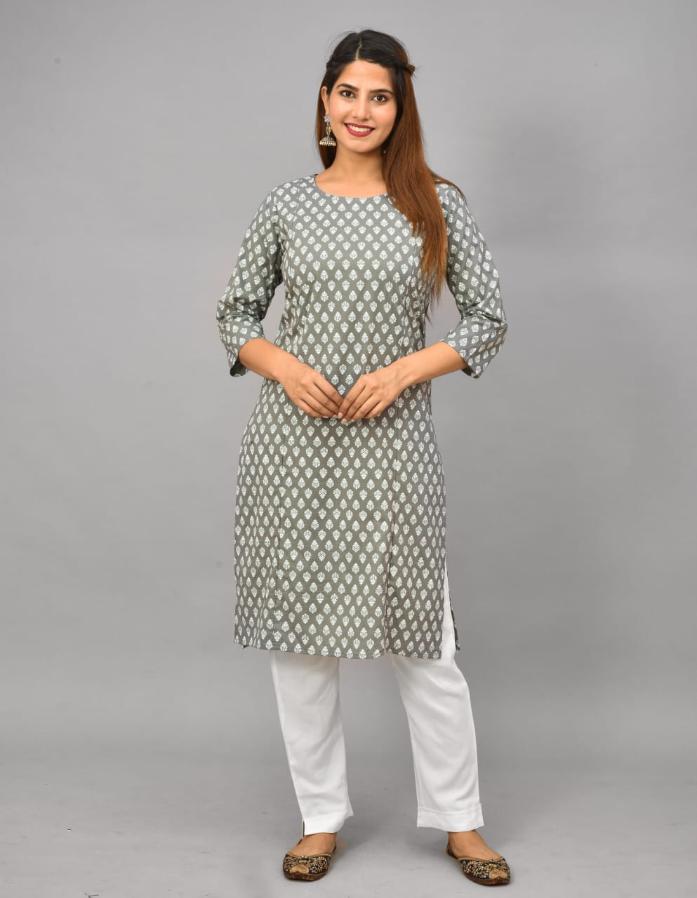 Cotton printed maternity and feeding kurti